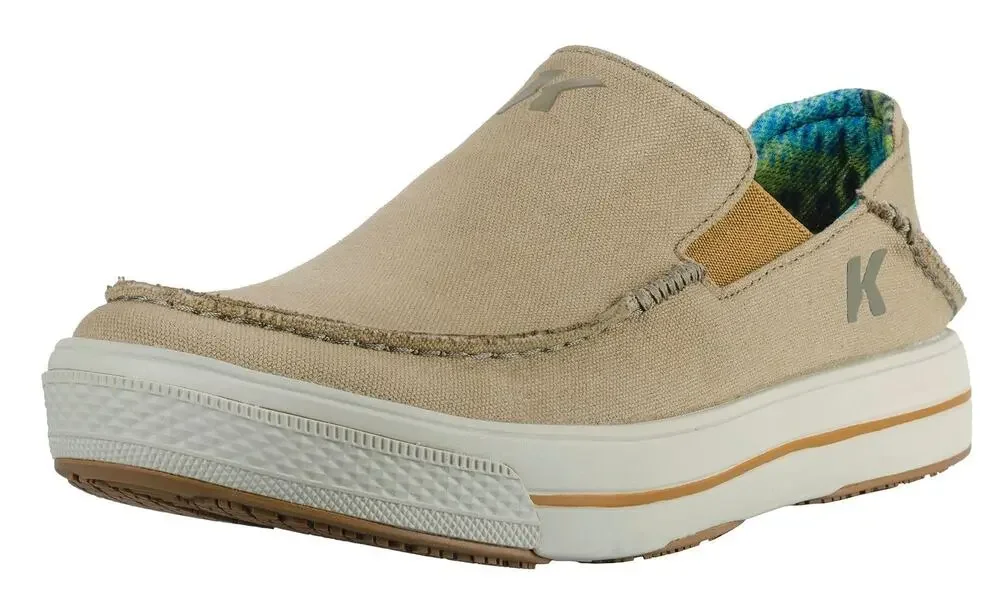 KORKERS FISH MOC BASS W/FIXED KLING-ON DECK SOLES, TAN, SIZE 13